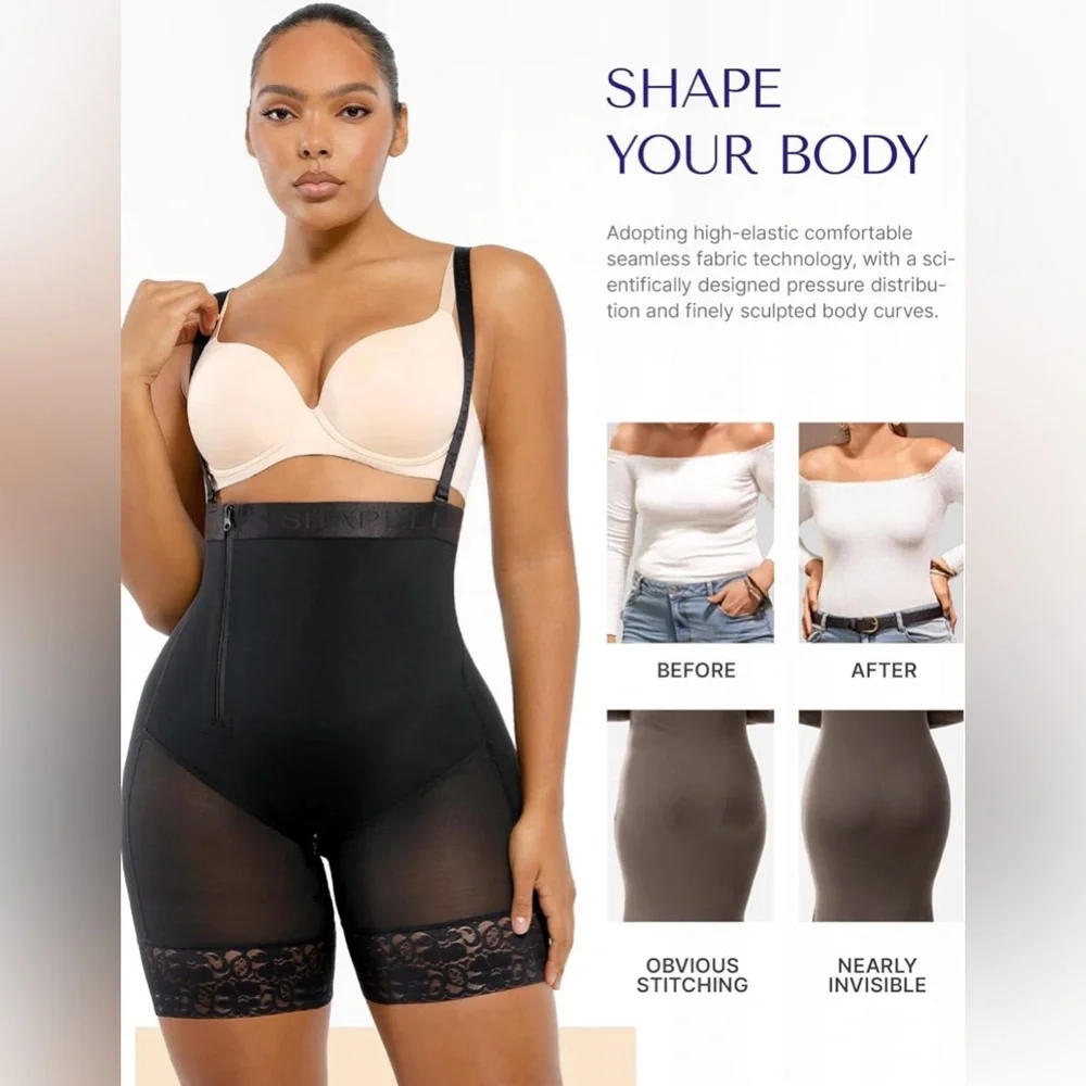 Elegant Black Bodysuit fajas Colombianas Moldeadoras body shaper 5XL - Picture 3 of 10